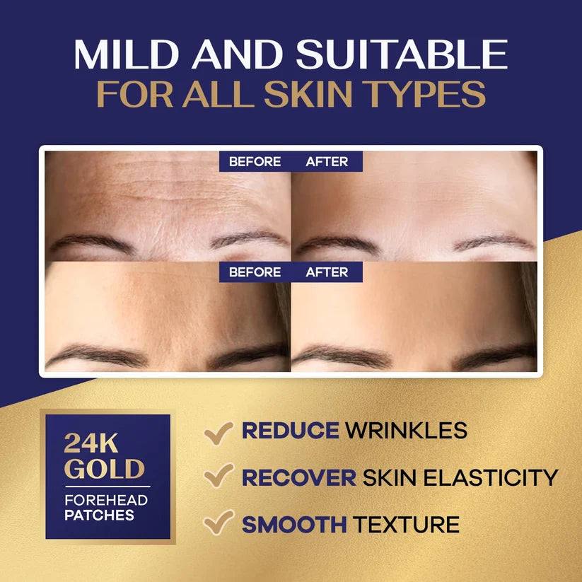 Jardient 24K Gold Collagen Forehead Wrinkle Patches: Facial patches with 12 Packs