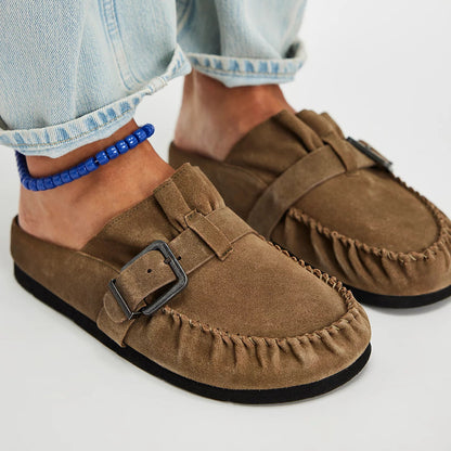 Free People Collection After Riding Mules - Olive Suede