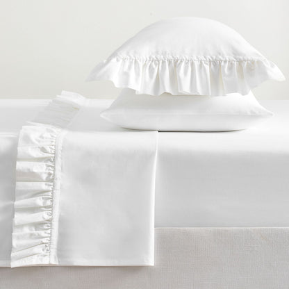 Pottery Barn 400-Thread-Count Ruffle Percale Sheet Set - Queen