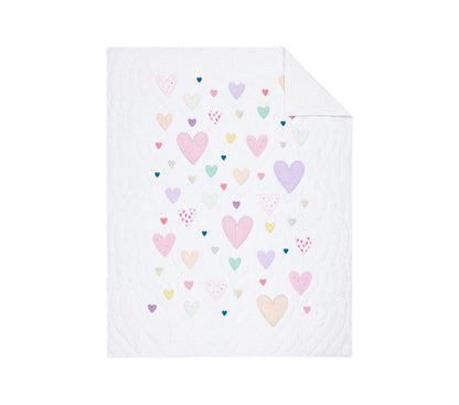 Pottery Barn kIds Confetti Hearts Quilt & Shams