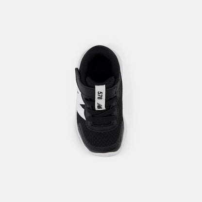 New Balance Kids' 578v1 Bungee Lace with Top Strap - Black