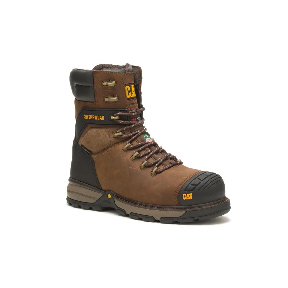 Cat Footwear Men's Excavator Superlite 8" Waterproof Thinsulate Carbon Composite Toe CSA Work Boot - Dark Brown