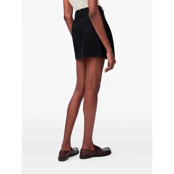 Loewe Draped Cotton And Silk-Blend Twill Mini Skirt in Black