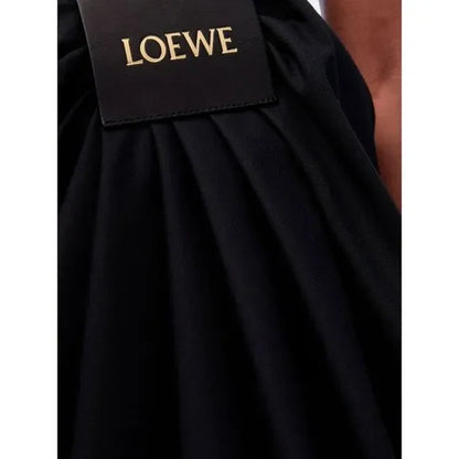 Loewe Draped Cotton And Silk-Blend Twill Mini Skirt in Black