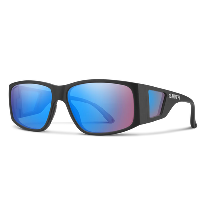 Smith Monroe Peak Sunglasses - Matte Black / ChromaPop Low Light Rose Blue Mirror