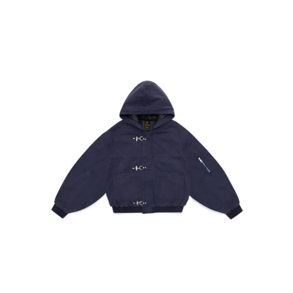 Shinzo Shige 15oz Navy Canvas Clasp Bomber Jacket