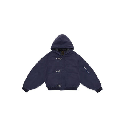 Shinzo Shige 15oz Navy Canvas Clasp Bomber Jacket