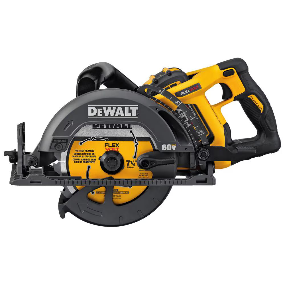 DEWALT 60V MAX FLEXVOLT Cordless Brushless 7-1/4in Wormdrive Style Circular Saw Kit with 9.0 AH Battery