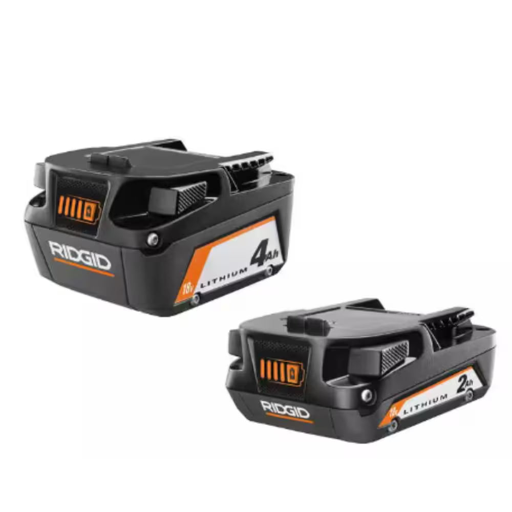 RIDGID 18V Lithium-Ion (1) 4.0 Ah Battery and (1) 2.0 Ah Battery