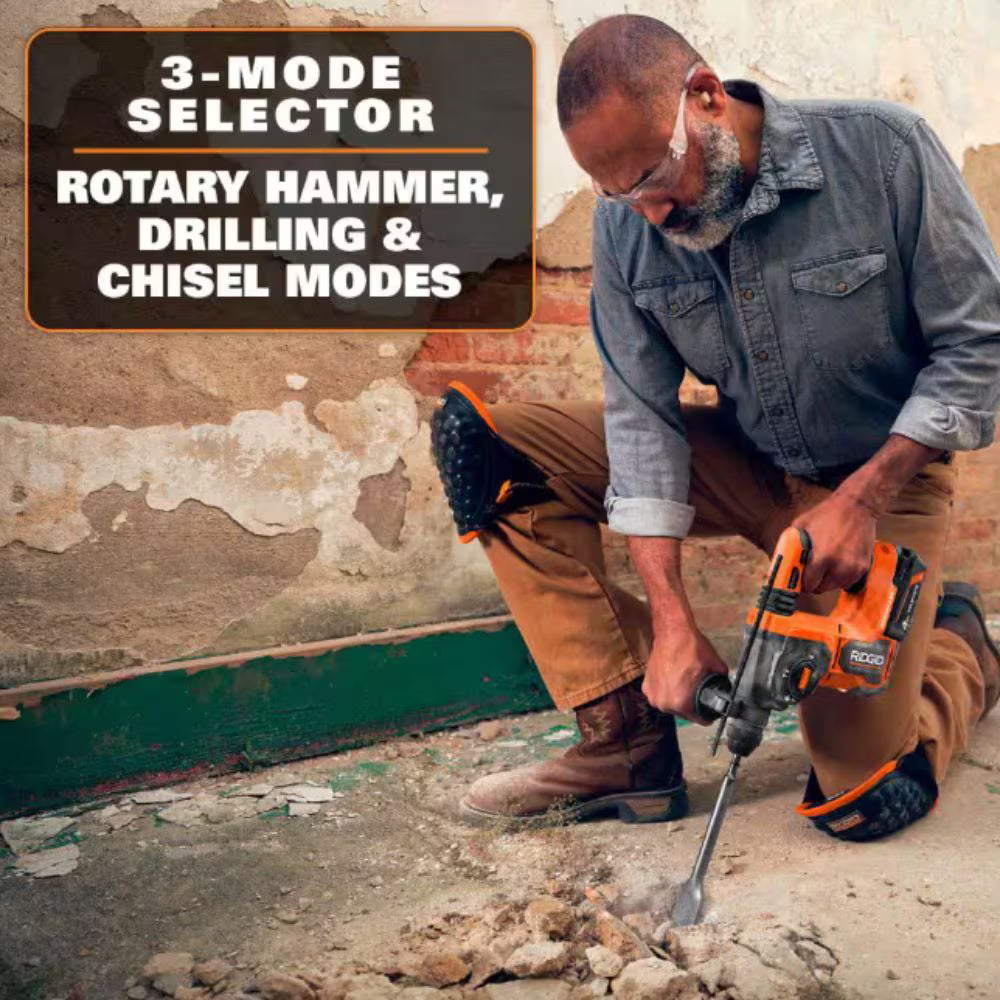 RIDGID 18V Brushless 1 in. SDS-Plus Rotary Hammer Kit