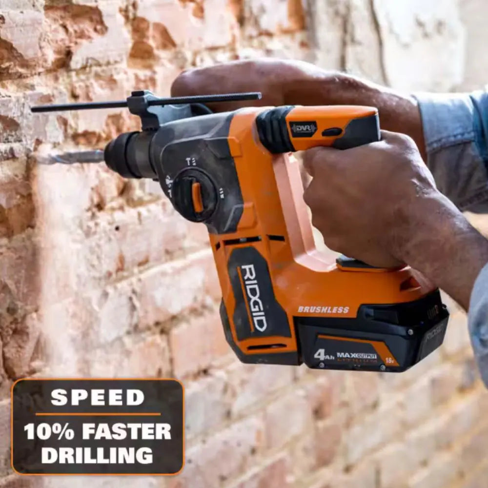 RIDGID 18V Brushless 1 in. SDS-Plus Rotary Hammer Kit