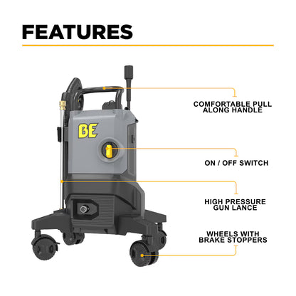 BE Power Equipment 2350 PSI 1.8 GPM Cold Water Corded Electric Pressure Washer - PICK UP ONLY