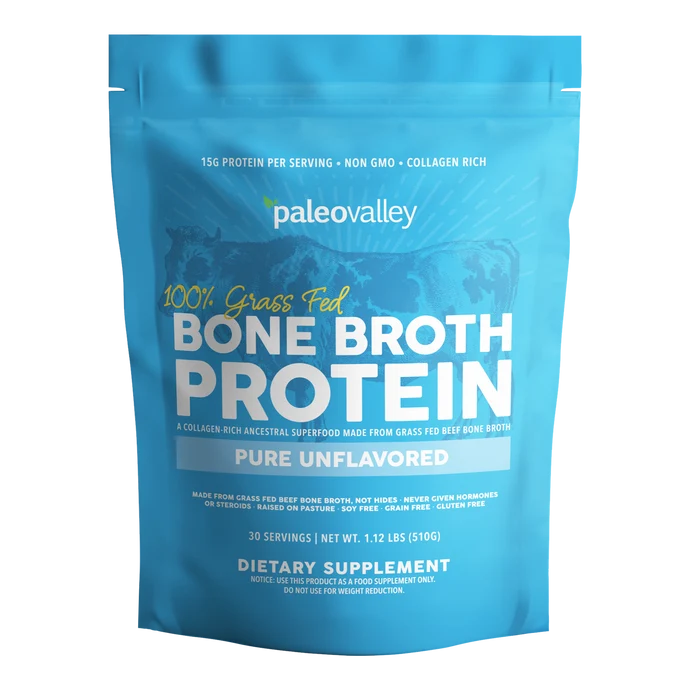 Paleovalley 100% Grass Fed Bone Broth Protein Pure Unflavored