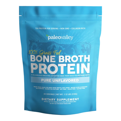 Paleovalley 100% Grass Fed Bone Broth Protein Pure Unflavored