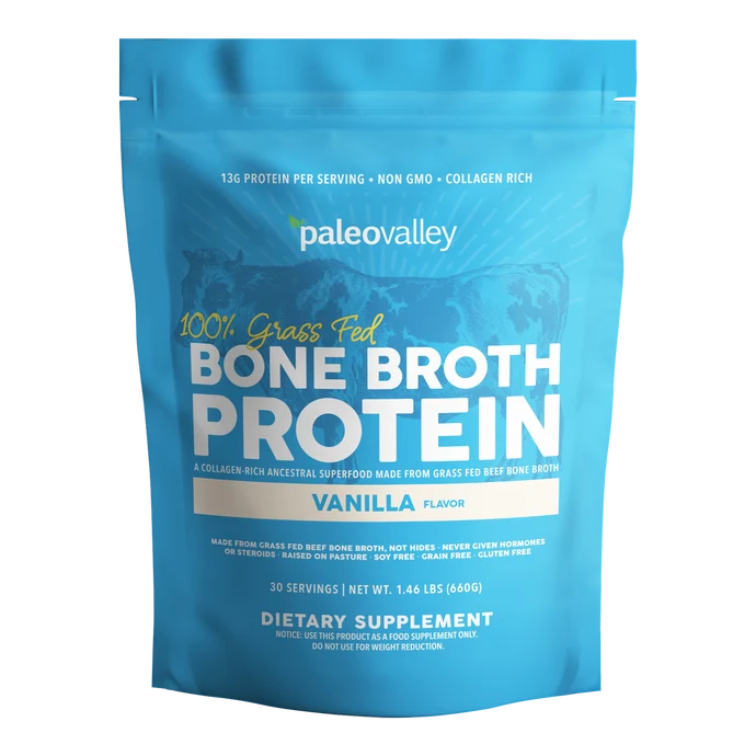 Paleovalley 100% Grass Fed Bone Broth Protein Vanilla