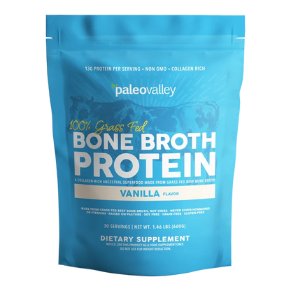 Paleovalley 100% Grass Fed Bone Broth Protein Vanilla