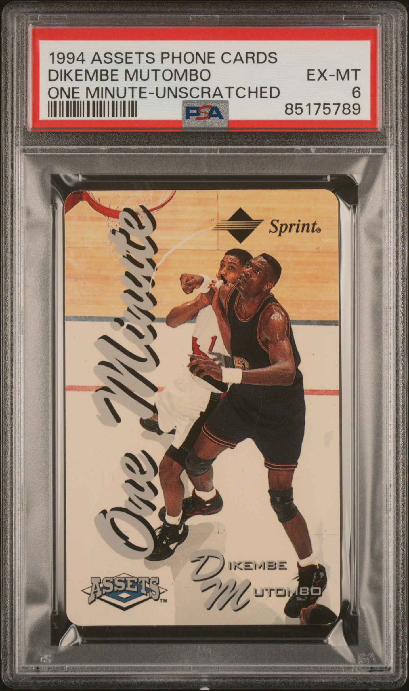 Dikembe Mutombo Assets Phone Cards / One Minute -1994