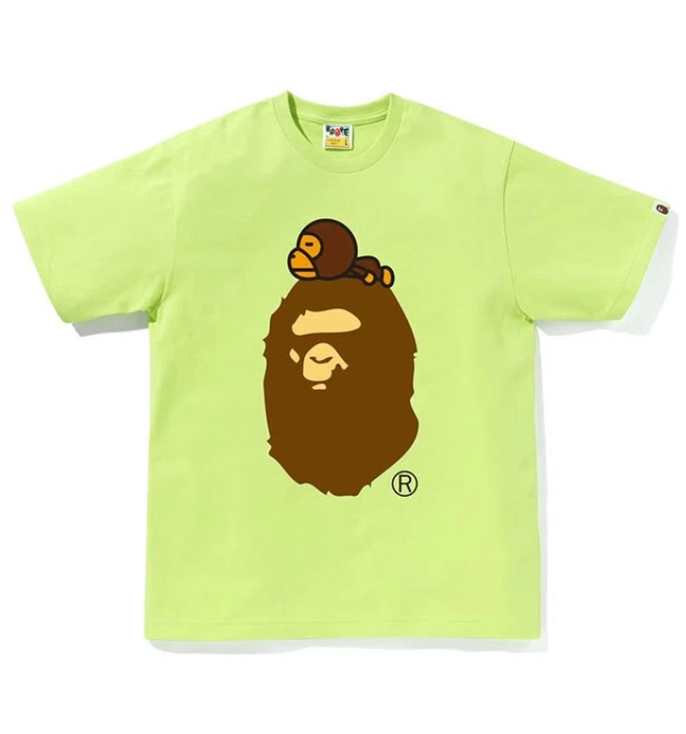 A Bathing Ape Bape Men's Milo on Big Ape Tee - Light Green