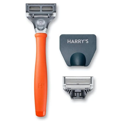 Harry's Men's 5 Blade Razor with 2 Ct Cartridges - Bright Orange - 2 Pack