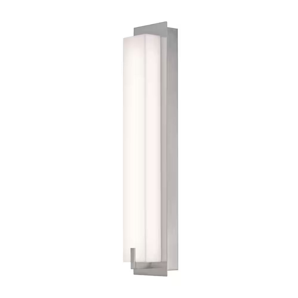 AFX Sinclair Transitional 1-Light Satin Nickel Dimmable Wall Sconce with Acrylic Shade