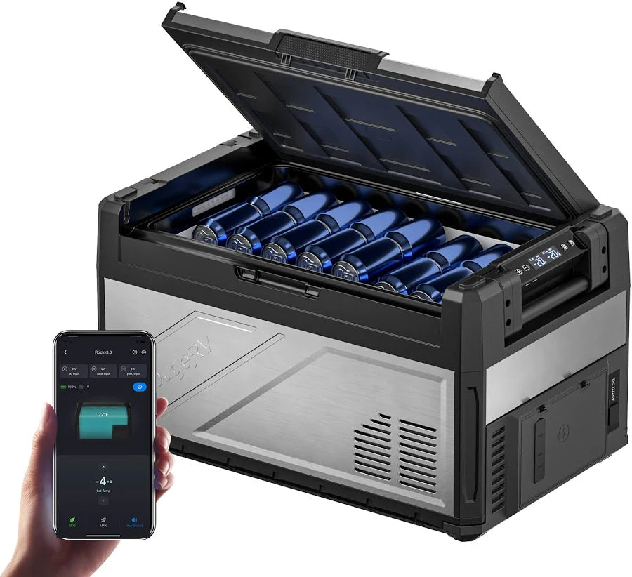 BougeRV ROCKY 50 55QT (52L) Dual Zone 12V Portable Refrigerator - PICK UP ONLY