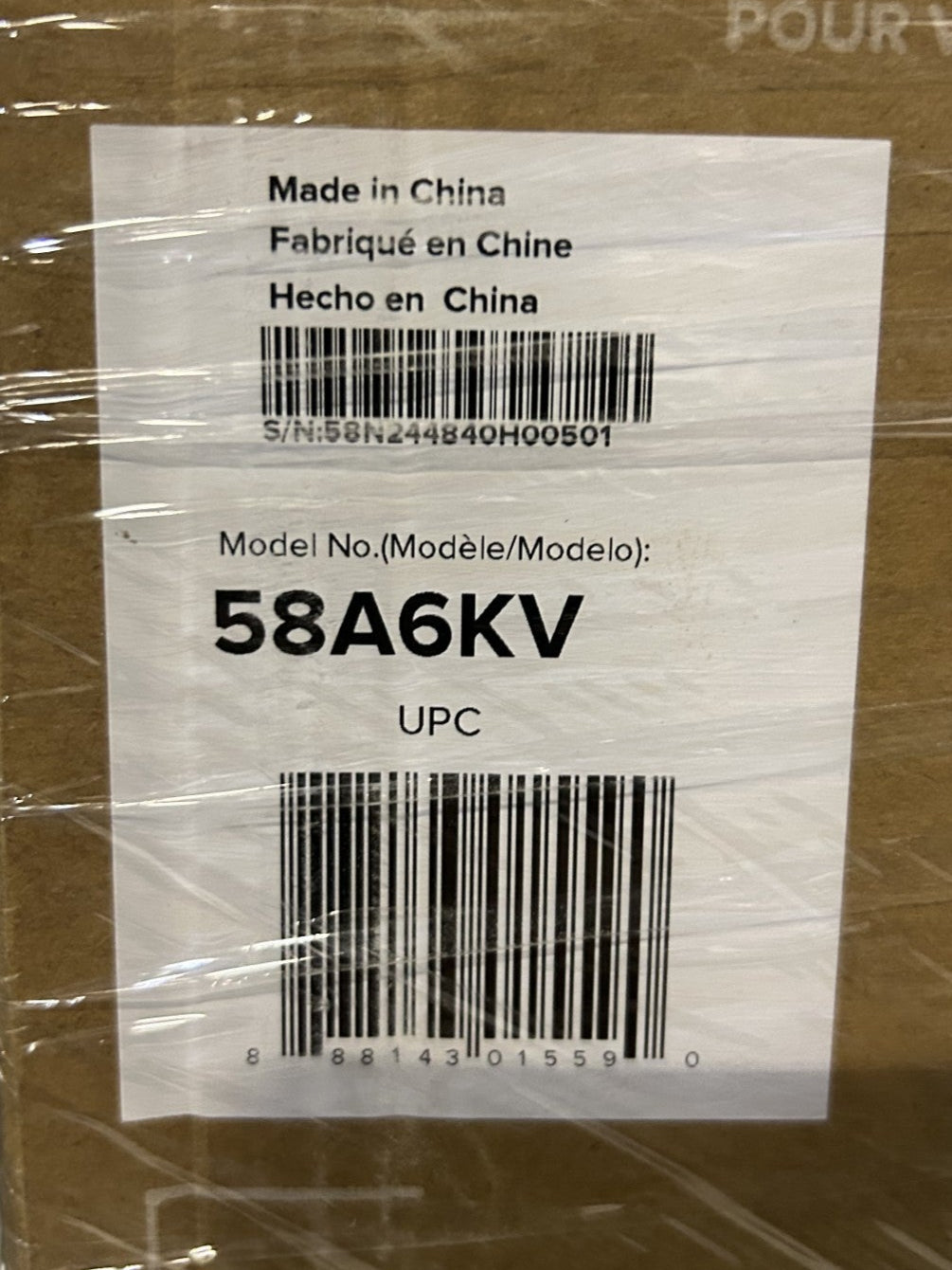 Hisense 58" Class A6KV Series 4K UHD LED TV - PICK UP ONLY