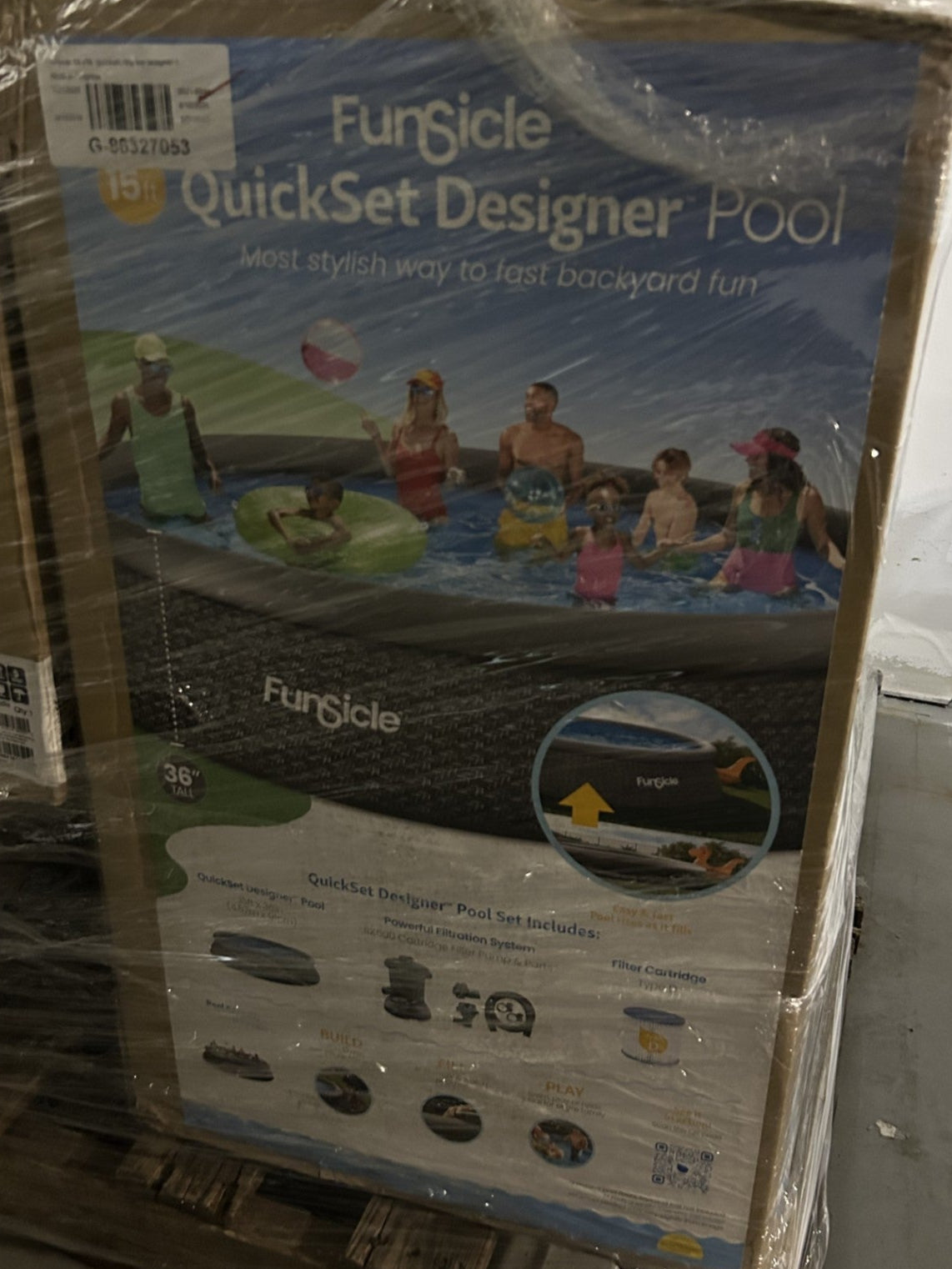 Funsicle Round Quick Set 15' Inflatable Pool with Filter Pump - PICK UP ONLY