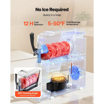 VEVOR Slushie Machine, 3L/100oz No Ice Needed Slushy Machine for Home