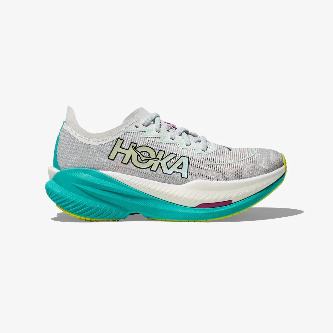HOKA Women's Mach X 2 Running Shoes - Frost / Electric Aqua
